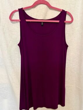 Eileen Fisher Women's Sleeveless Scoop Neck Tank Top - Deep Plum
